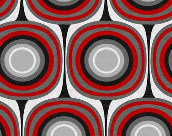 Red-Black Squircle Design 108in Wide Backing Fabric- Half Yard Cut