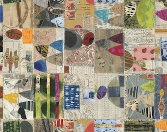 Marcia Derse Random Thoughts Multi Postcard Fronts Fabric- Half Yard Cut