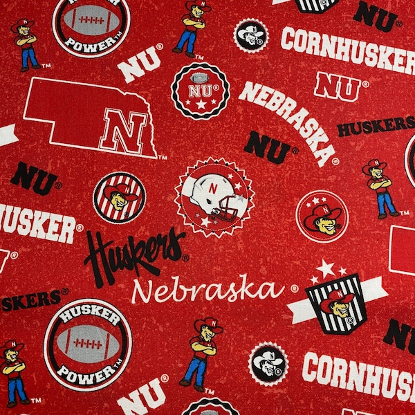 Nebraska Cornhusker Husker Logo Fabric- Half Yard Cut