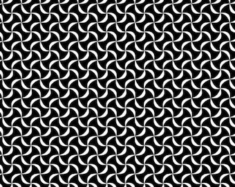 Black & White Petite Pinwheels Fabric- Half Yard Cut