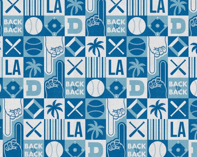 Featured listing image: The Final Inning LA Icons Baseball Fabric - Half Yard Cut