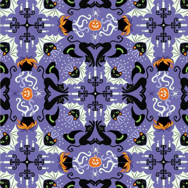 Glow in the Dark Cat Fabric Etsy