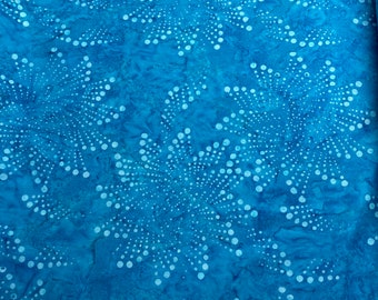Sea Floral Fireworks Tonga Batik Fabric- Half Yard Cut