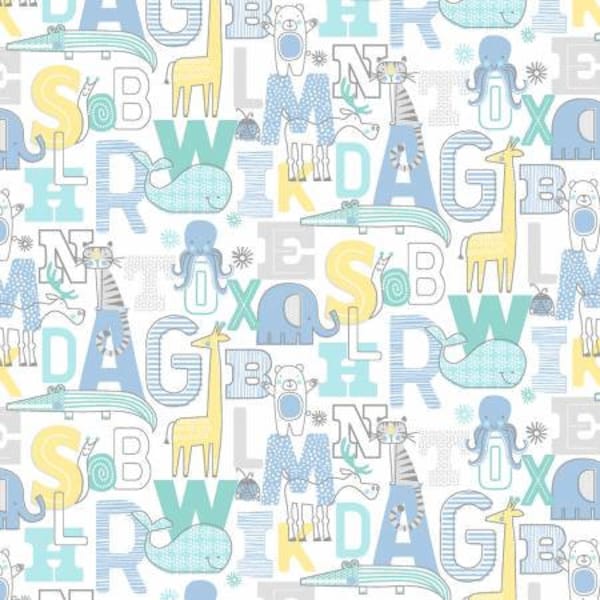 Adorable Alphabet Fabric - Etsy