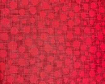 Red Hash Dot Fabric- Half Yard Cut