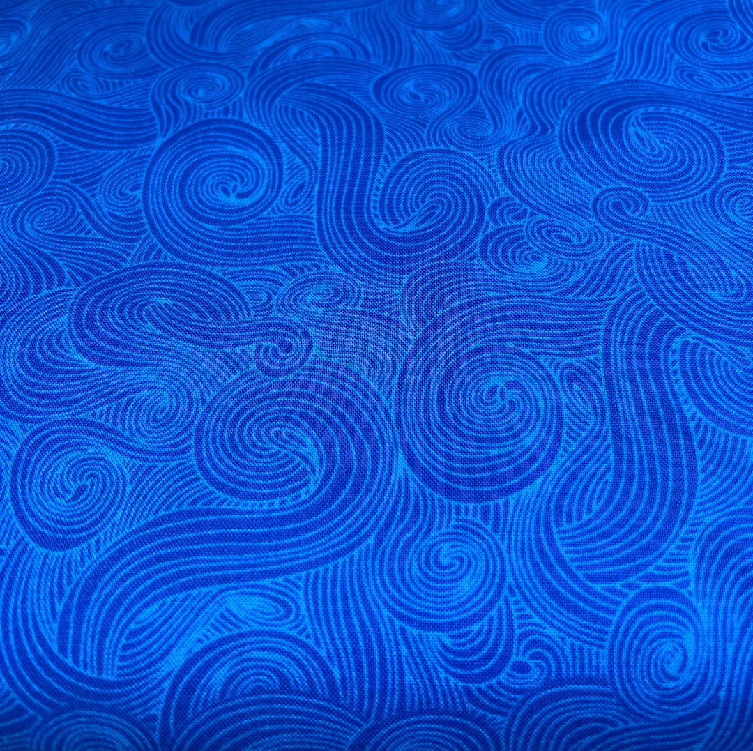 Tonal Wave Pattern Royal Tonal Wave Swirl Fabric- Half Yard Cut - Etsy