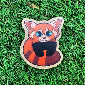 Sticker fluffy red panda