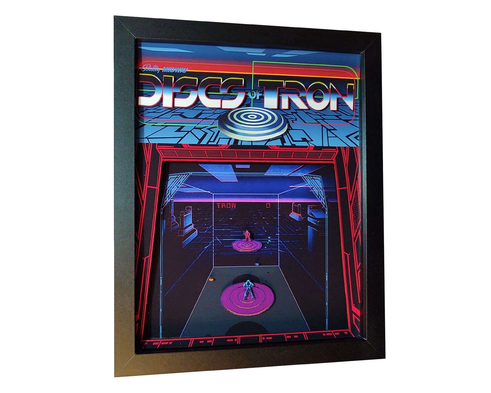 Arcade Discs of Tron Shadow Box 8 x 10 6 Etsy