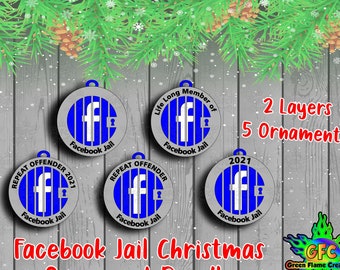 Cárcel de Facebook / Miembro vitalicio / Reincidente / SVG / PDF / Archivo digital / Archivo cortado / Archivo láser / Cárcel / Facebook / Adorno