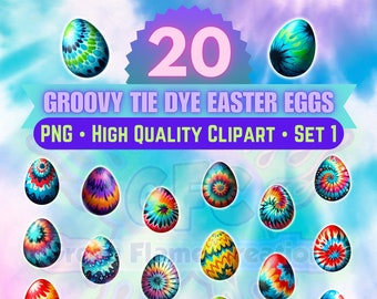 Retro Pascua Png / Groovy Easter Vibes Clipart / Huevo de Pascua de moda / Huevos de Pascua Png / Descarga digital / Groovy Clipart / Tie Dye Clipart
