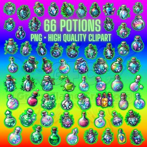 Mystical Clipart | Magic Potion | Magic Clipart | Potion Clipart Bundle | Bottle PNG | Potion Bottles | Commercial Use | Magic Clip Art PNG