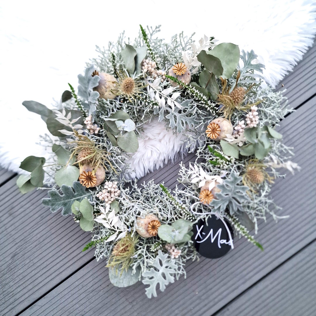 Türkranz Trockenblumen Kranz Weihnachts Deko Eukalyptus Etsy.de