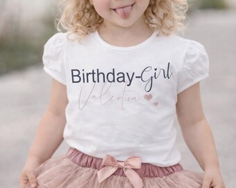 Camiseta de aniversário para meninas, camiseta feminina, presente para meninas