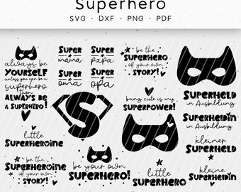 Plotterdatei, Superhero, dxf, png, svg, Superhelden, Sprüche
