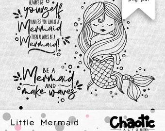 Plotterdatei, Little Mermaid, dxf, svg,  png, pdf, Meerjungfrau