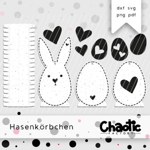 Plotter file, bunny basket, dxf, png, svg, Easter, crafts