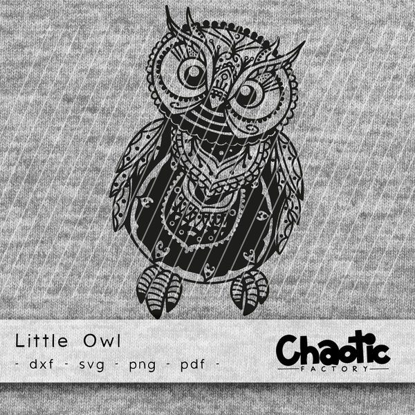 Plotter file, Little Owl, png, svg, dxf, pdf, owl