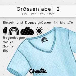 Plotterbestand - Set maatlabels 2 - IJs - Zon - Regenboog - Wolk - Enkele maten - Dubbele maten - dxf - svg - png - pdf