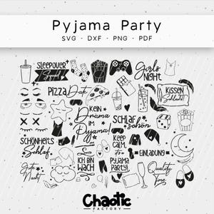 Plotterbestand, pyjamafeestje, png, svg, dxf, pdf, kaart, spreuken
