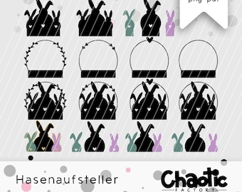 Plotter file, bunny stand, dxf, png, svg, Easter, paper