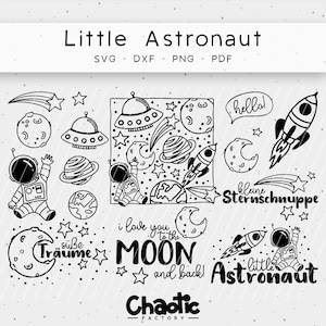 Plotter file, Little Astronaut, png, svg, dxf, pdf, space, rocket