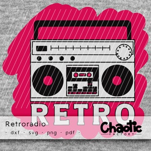 Plotter file, retro radio, png, svg, dxf, pdf, music