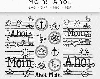 Plotter file, Moin Ahoy, png, svg, dxf, pdf, maritime motifs