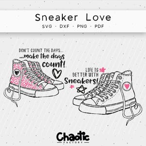 Plotter file, Sneaker Love, png, svg, dxf, pdf, leopard pattern, skater