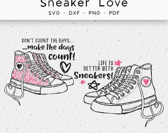 Plotter file, Sneaker Love, png, svg, dxf, pdf, leopard pattern, skater