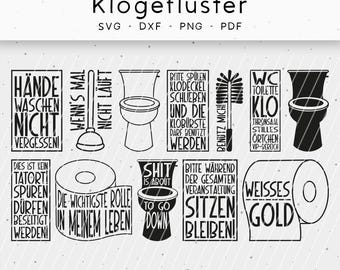 Plotterdatei,  Klogeflüster, dxf, png, svg, WC Sprüche
