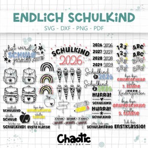 Plotterdatei, Endlich Schulkind, png, svg, dxf, pdf, Einschulung