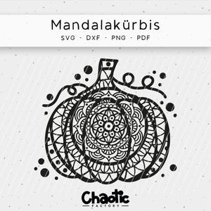 Plotter file, mandala pumpkin, png, svg, dxf, pdf, autumn