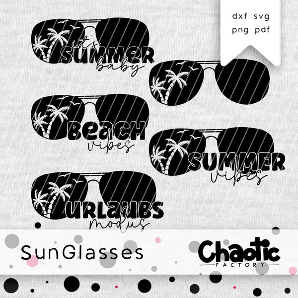 Plotterdatei, Sunglasses, png, svg, dxf, pdf, Sonnenbrille, Palmen