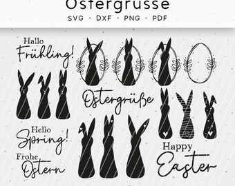 Plotter file, Easter greetings, dxf, png, svg, Easter, Easter bunny