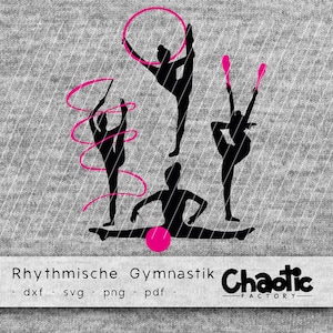 Plotter file, rhythmic gymnastics, png, svg, dxf, pdf, gymnastics