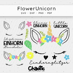 Plotter file, FlowerUnicorn, Chaotic Factory, dxf, svg, png, unicorn