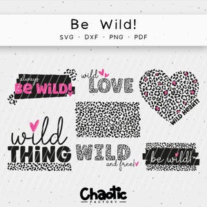 Plotterdatei, Be Wild!, png, svg, dxf, pdf, Leo Muster