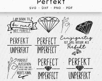 Plotterfil, Perfekt, dxf, png, svg, Ordspråk, Diamant