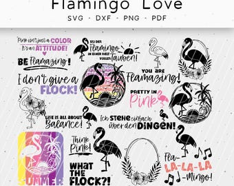 Plotter file, FlamingoLOVE, png, svg, dxf, pdf, Flamingo, summer