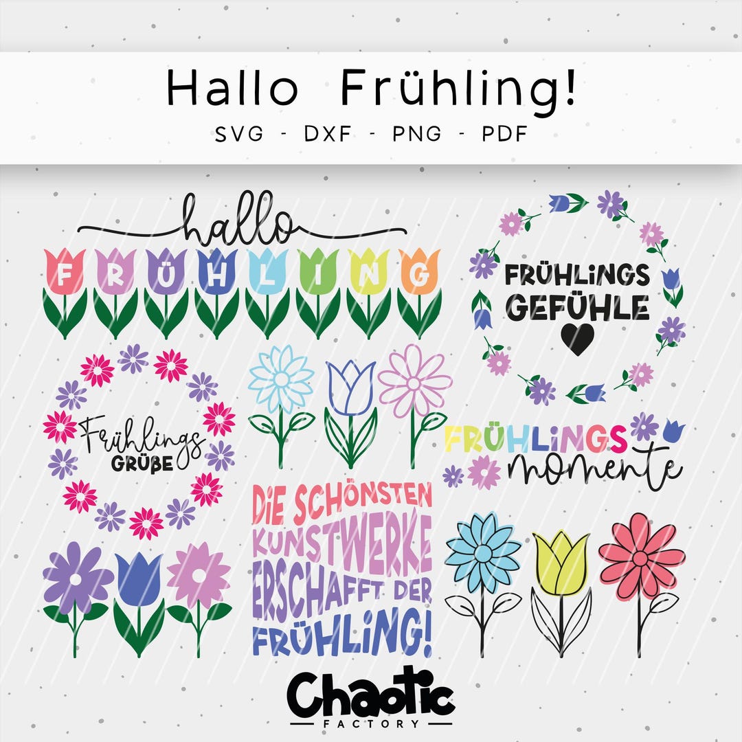 Plotter File, Hello Spring, Dxf, Svg, Png, Pdf, Spring, Flowers - Etsy UK