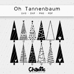 Plotter file, Oh Christmas Tree, dxf, svg, png, pdf, Christmas trees, Christmas