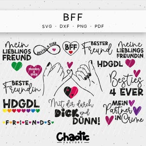 Plotter file, BFF, dxf, png, svg, best friends, friendship, sayings