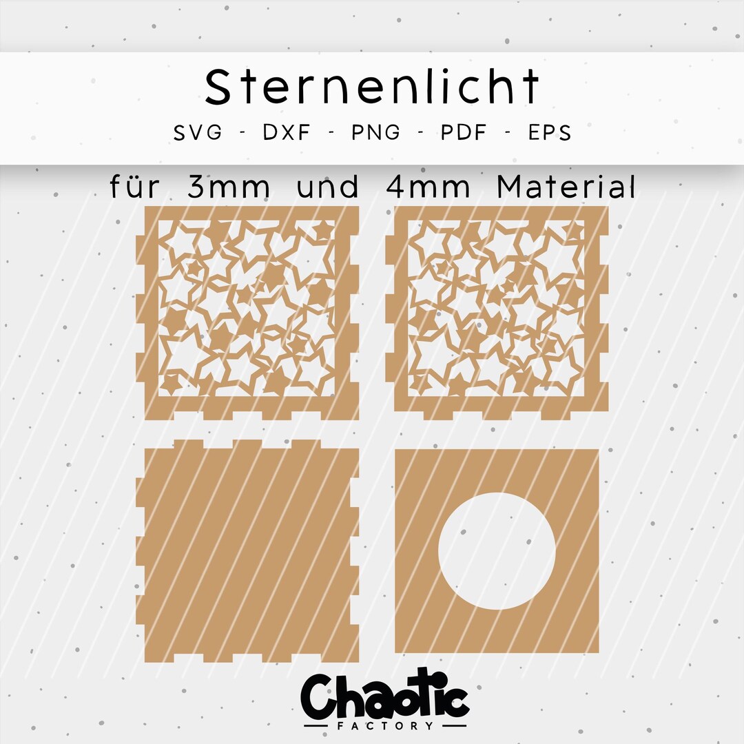 Laser File, Starlight, Dxf, Png, Svg, Eps, Tealight Holder, Stars - Etsy