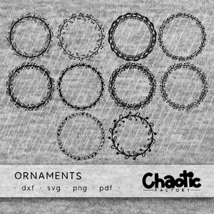 Plotter file, ORNAMENTS, Chaotic Factory, dxf, svg, png, Decorative elements