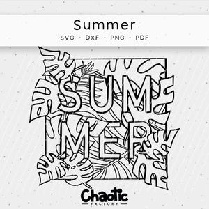 Plotter file, SUMMER, Chaotic Factory, dxf, svg, png, pdf, Monstera