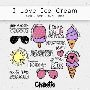 Plotterdatei, I Love Ice Cream, dxf, png, svg, Softeis, Eis