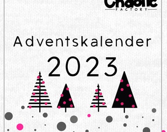 Advent calendar, 2023, 24 digital plotter files, dxf, png, svg, Christmas