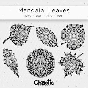 Plotter file, Mandala Leaves, png, svg, dxf, pdf, autumn leaves