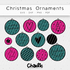 Plotter file, Christmas Ornaments, dxf, png, svg, Christmas