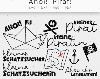 Plotter file, Ahoy! Pirate! Chaotic Factory, DXF, PNG, SVG, Treasure, Maritime, Ship